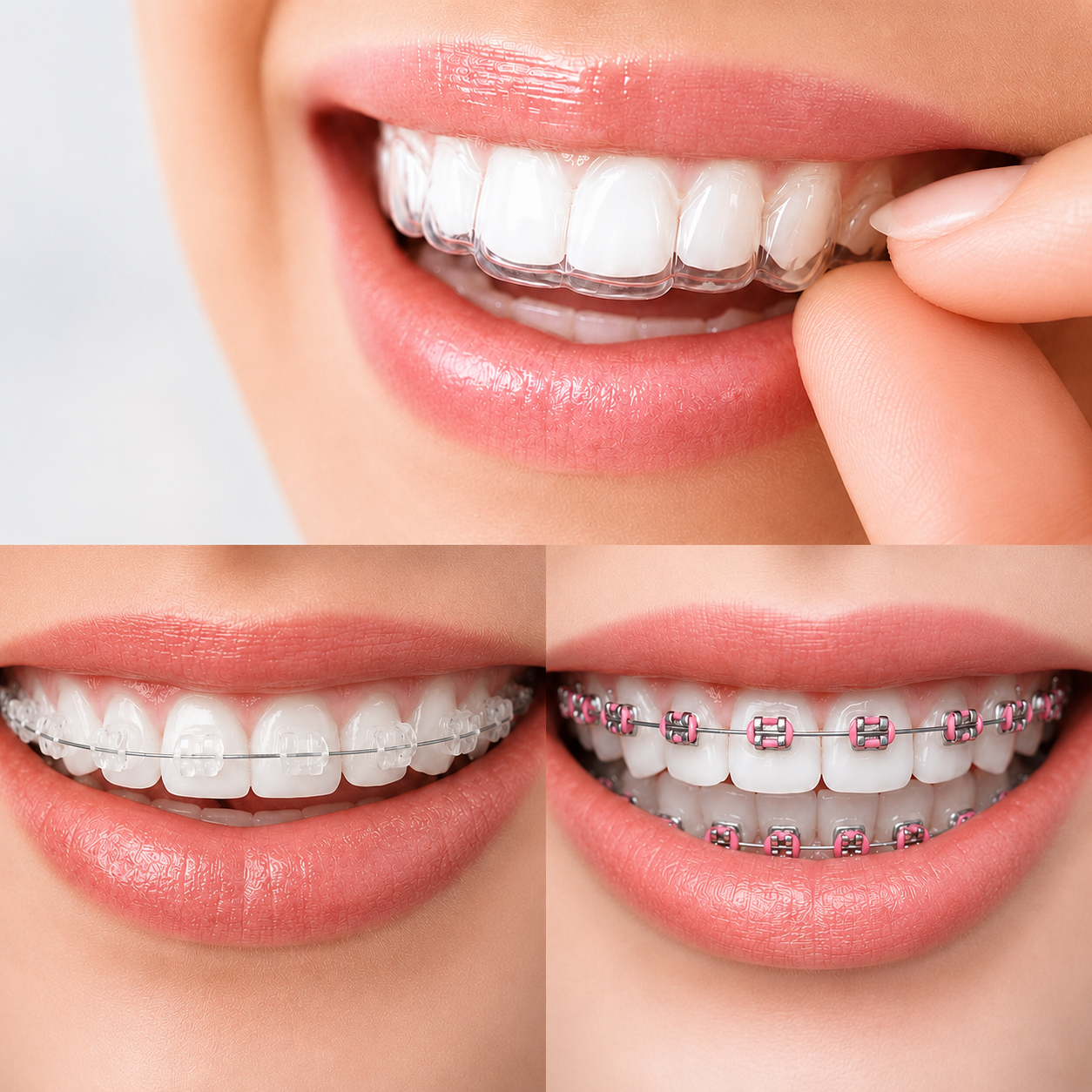 Ortodoncia invisible con alineadores y brackets estéticos